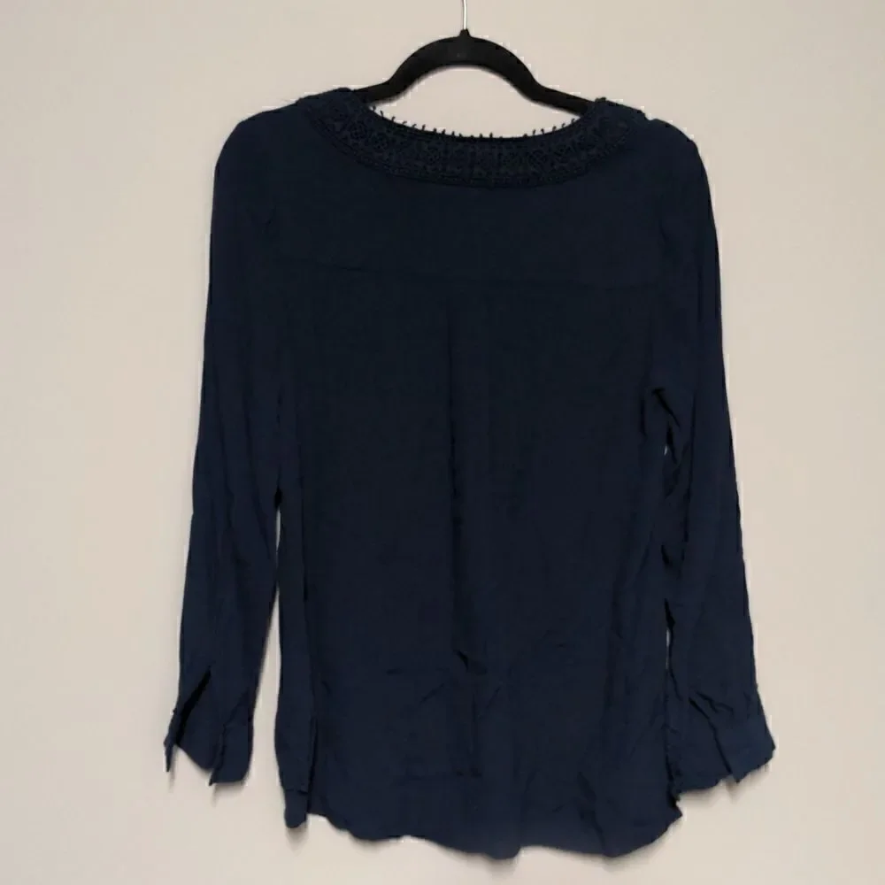 Pale Sky V Neck Blouse